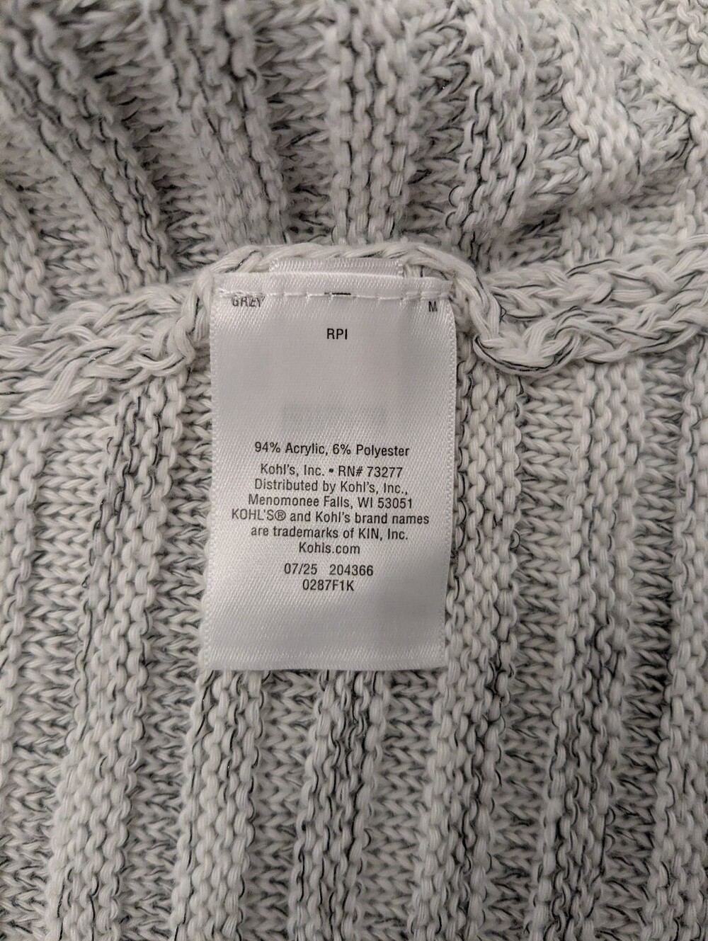 Apt. 9 Women's Heathered Light Gray Shawl Cardigan with Button Tabs - Picture 5 of 5